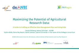Maximizing the Potential of Agricultural Research Data: A Guide to Crafting an Effective Data Management Plan and Using ELNs