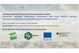 Workshop on Machine learning for Data-Driven groundwater modeling