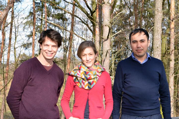 Dr. Moritz Reckling, Dr. Maria Kernecker, Dr. Ahmad Hamidov (von links nach rechts) | Quelle: © Lea Nitz / ZALF.