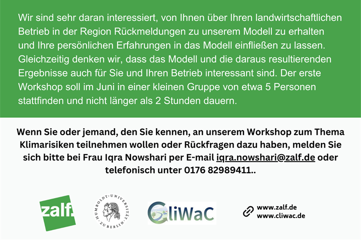  We are looking for farms for a workshop on climate risks. | Source: © ZALF.