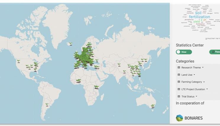 The LTE Overview Map - https://tools.bonares.de/ltfe/ | Quelle: © Dr. Cenk Dönmez / ZALF.