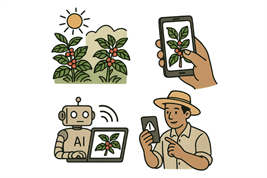 Generation of early warning information on coffee productivity using smartphone photos