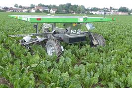 Caption: Using agricultural robots to make cultivation in agriculture more resource-efficient: ZALF participates in the ZIM cooperation network on AI-based agricultural robotics.