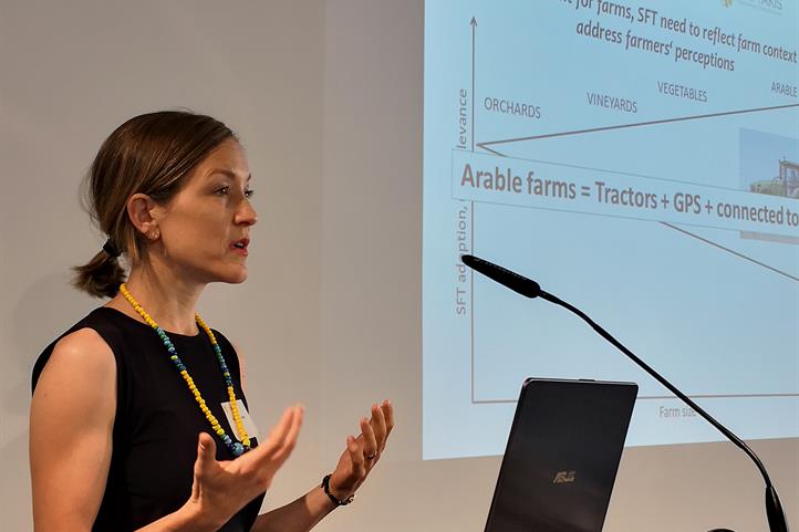 Caption: Smart-AKIS Conference: Smart Farming in the future of EU’s agriculture. Maria Kernecker. The image is released for editorial reporting purposes provided the source of the image is given: © Ion Gorriti Echeverría / iniciativas innovadoras, Spain.
